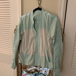 Lululemon light blue and white zip up jacket